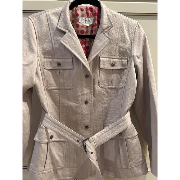 Danae Anthropologie Vintage Women's Button Front Tie Waist Beige Jacket S 4-6 - Picture 7 of 7